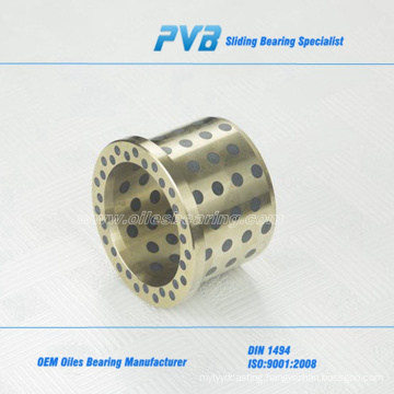 SOB bronze bush manufacturer , graphite insert Aluminium Bronze bearing, PTFE solid lubricant bushing